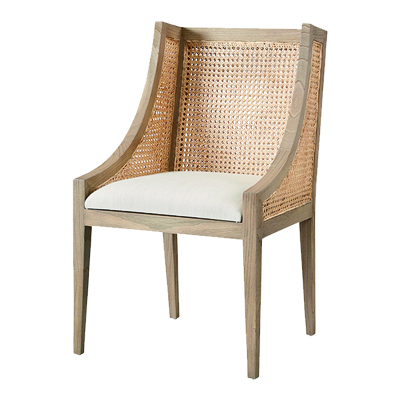 Cane wing dining chair